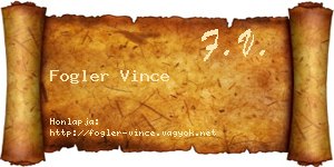Fogler Vince névjegykártya
